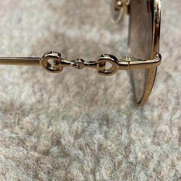 Gucci Horsebit Gold Square Oversized Sunglasses New - Picture 5 of 8